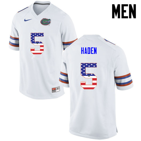 Men Florida Gators #5 Joe Haden College Football USA Flag Fashion Jerseys-White